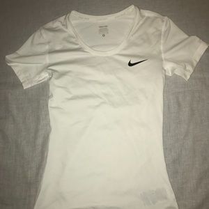 White nike pro shirt